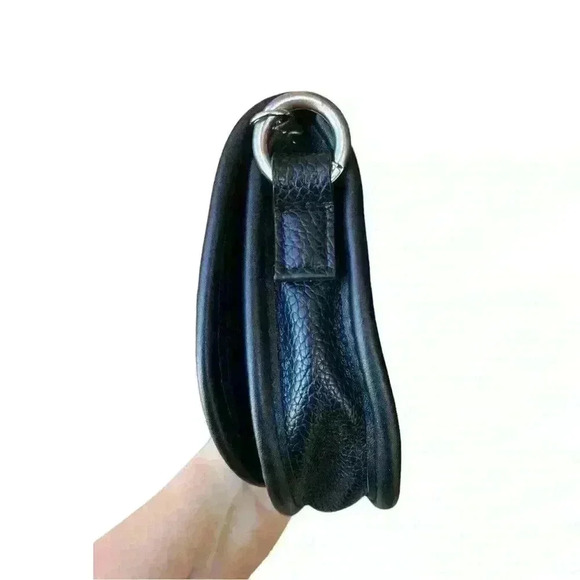 Steve Madden Black Crossbody Bag Belt with Silver Chain - Picture 7 of 9